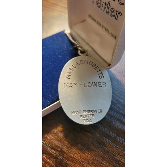 Vintage Revere Pewter 1976 Comm. Bicentennial Mass. Mayflower 24"in box - Picture 2 of 2